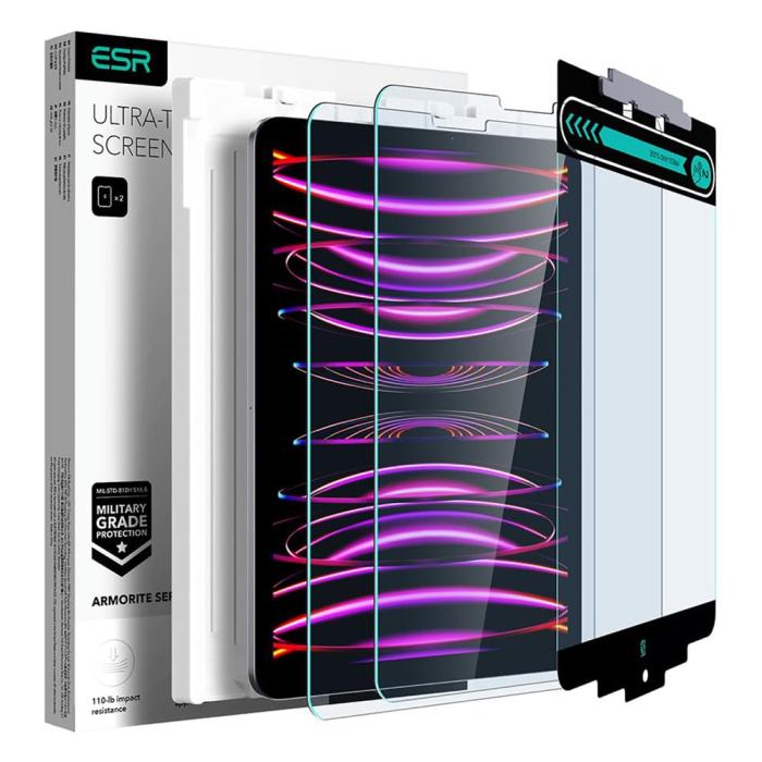 Bild 1, ESR iPad Pro 12.9 2018/2020/2021/2022 Skärmskydd 2-PACK Härdat Glas