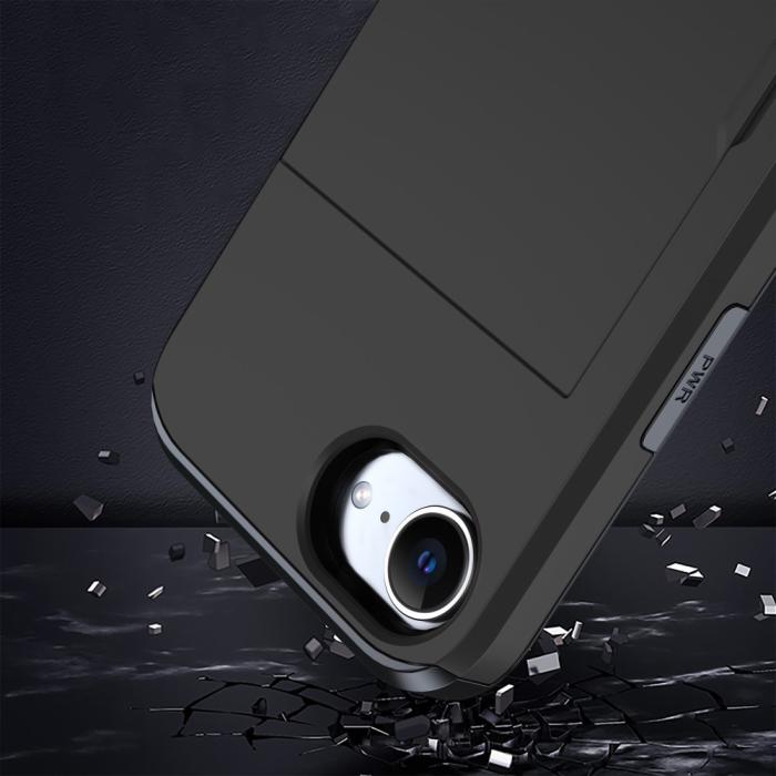 Bild 3, iPhone 17e / 16e Skal Hybrid Med Kortfack Svart