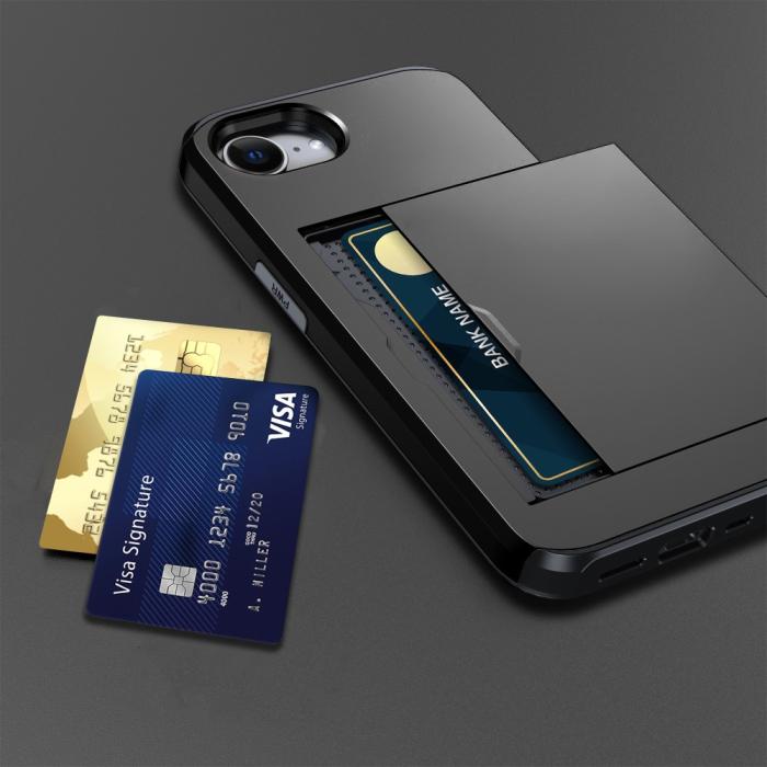 Bild 5, iPhone 17e / 16e Skal Hybrid Med Kortfack Svart