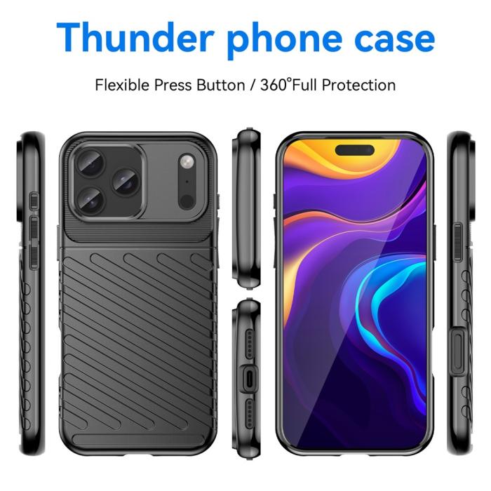 Bild 3, iPhone 18 Pro Max/17 Pro Max TPU Skal Vävt Mönster Svart