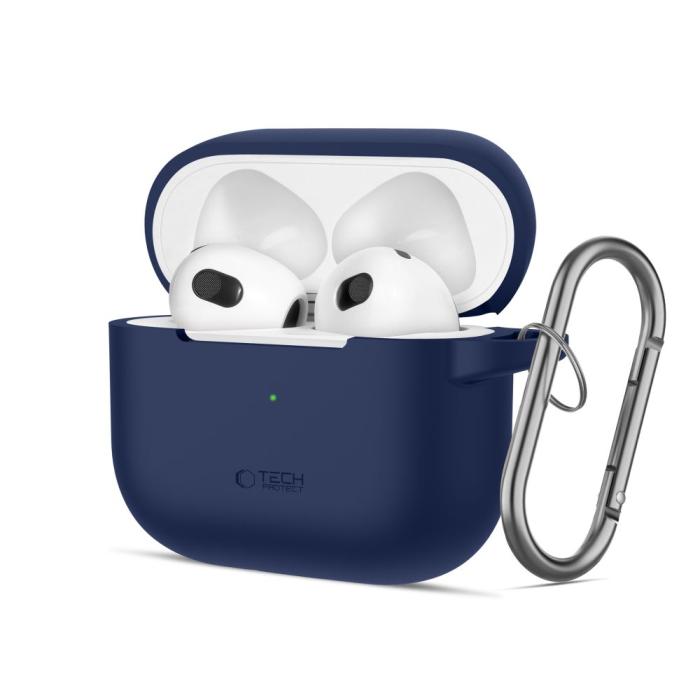 Bild 1, Tech-Protect AirPods 3 Skal Silikon Hook Navy Blue