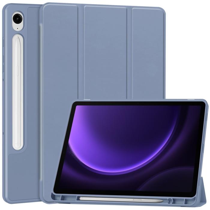 Bild 1, Samsung Galaxy Tab S9 FE Fodral Läder Pennhållare Lila