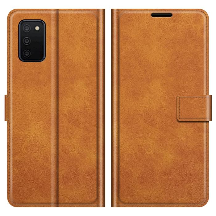 Bild 1, Samsung Galaxy A03s Fodral Läder Ljus Brun