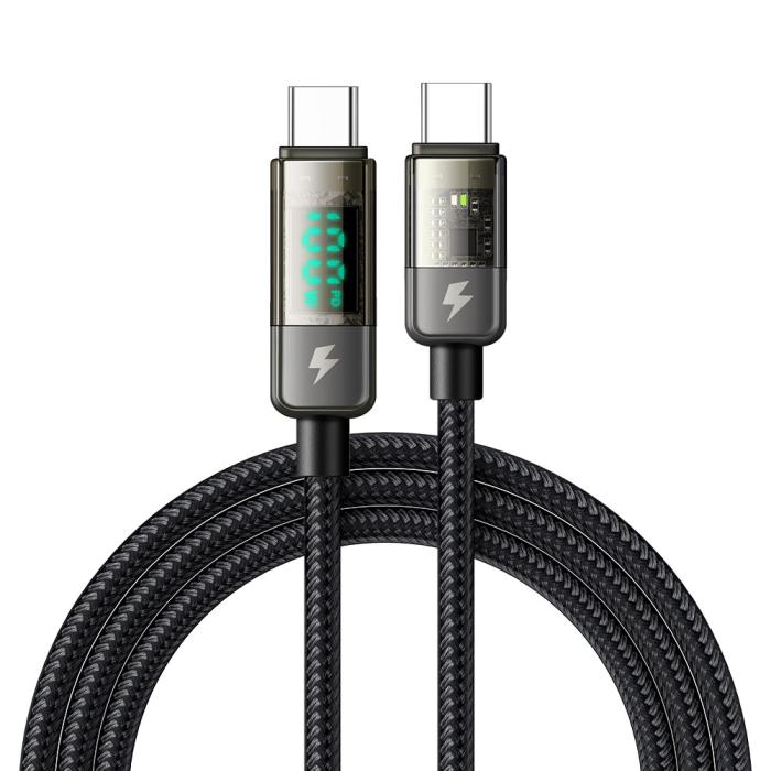 Bild 1, Mcdodo 1.8m 100W 5A USB-C - USB-C Auto Off Kabel Svart