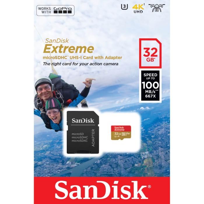 Bild 2, SanDisk MicroSDXC Extreme 32 GB 100MB/s Inkl. Adapter