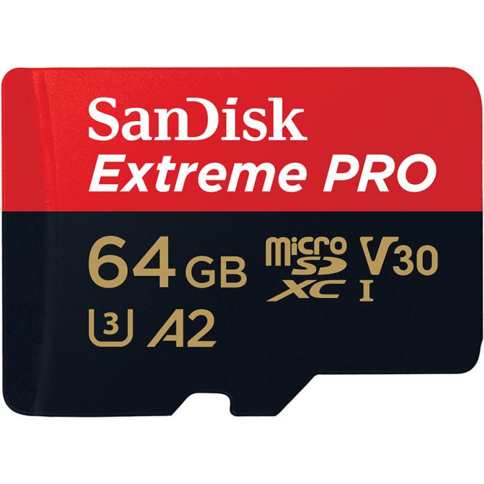 Bild 1, SanDisk MicroSDXC Extreme Pro 64 GB 200MB/s Inkl. Adapter