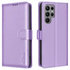 Samsung Galaxy S25 Ultra Fodral L&auml;der RFID Lila