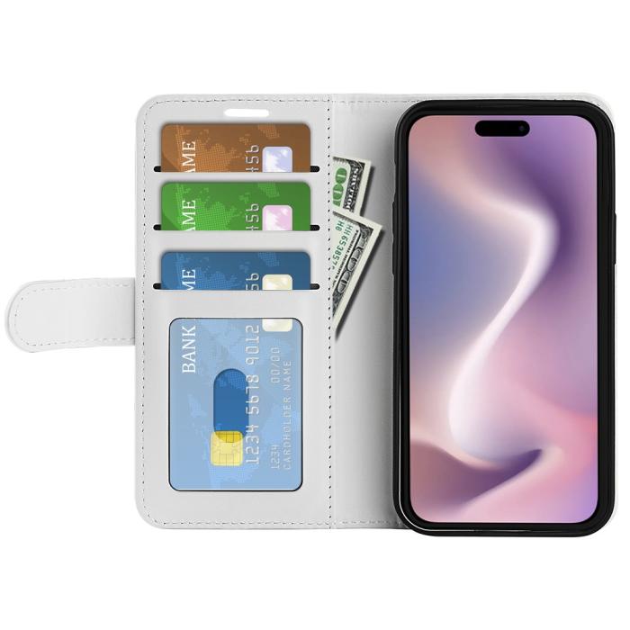 Bild 2, iPhone 16 Pro Fodral Crazy Horse Vit