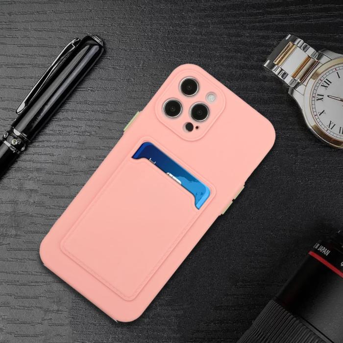 Bild 6, iPhone 13 Pro Skal Med Kortfack Ljus Rosa
