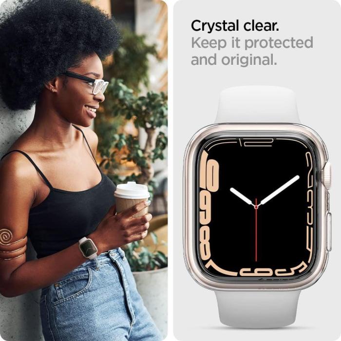 Bild 6, Spigen Apple Watch 44/45 mm Skal Liquid Crystal Transparent