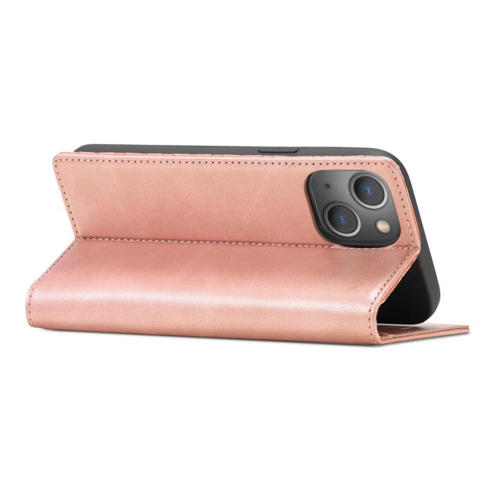 Bild 4, LC.IMEEKE iPhone 15 Plus Fodral Flip Läder Roséguld