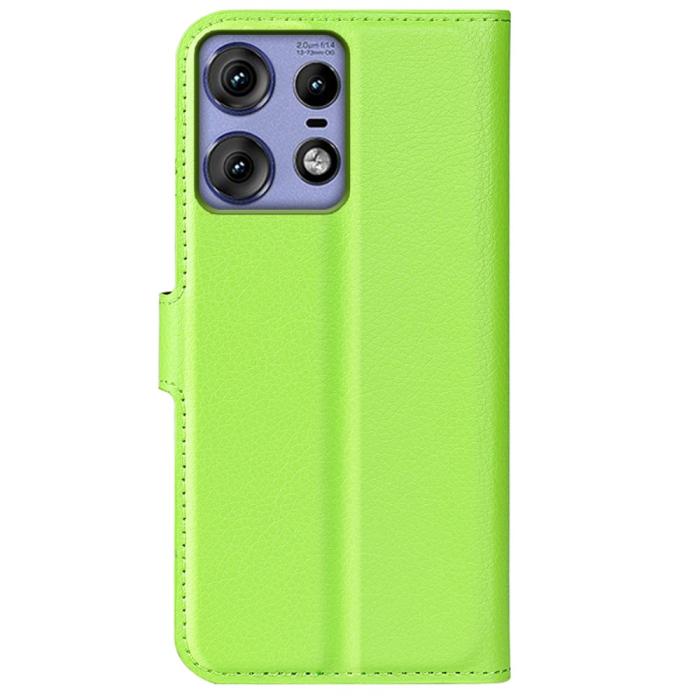 Bild 6, Motorola Edge 50 Pro 5G Litchi Läder Fodral Grön