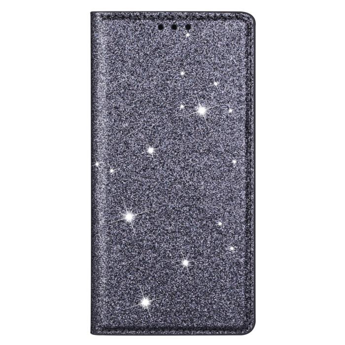 Bild 6, iPhone 15 Plus Fodral Flip Glitter Grå