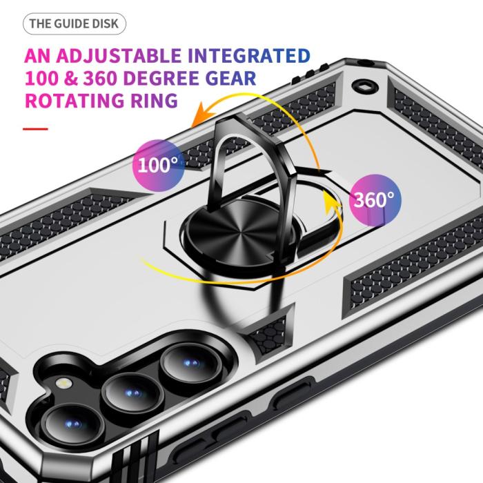 Bild 4, Samsung Galaxy A55 5G Skal Ring Armor Hybrid Silver