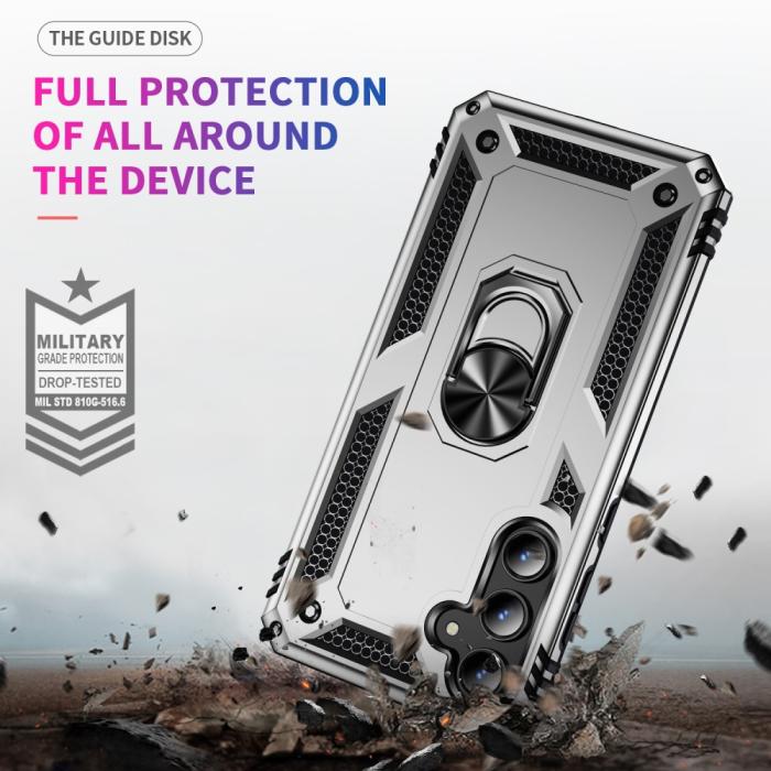 Bild 5, Samsung Galaxy A55 5G Skal Ring Armor Hybrid Silver