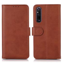 Sony Xperia 1 V Fodral Solid Läder Brun