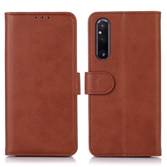Bild 1, Sony Xperia 1 V Fodral Solid Läder Brun