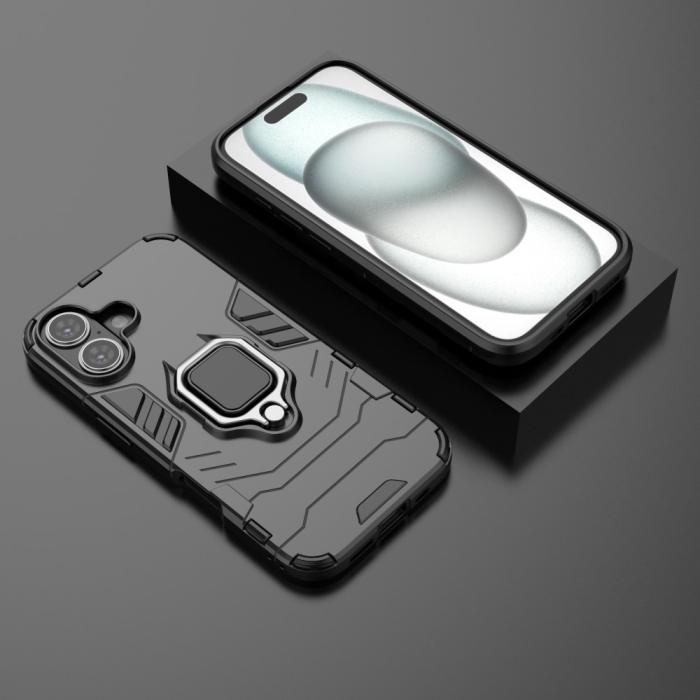 Bild 6, iPhone 16 Skal Hybrid Ring Armor Svart