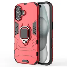 iPhone 16 Skal Hybrid Ring Armor R&ouml;d