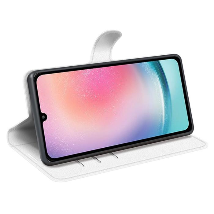 Bild 3, Samsung Galaxy A25 5G Fodral Litchi Läder Vit