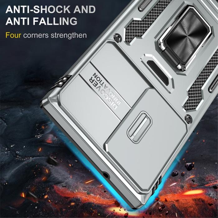 Bild 2, Samsung Galaxy S23 Ultra Skal Hybrid Ring Armor Grå