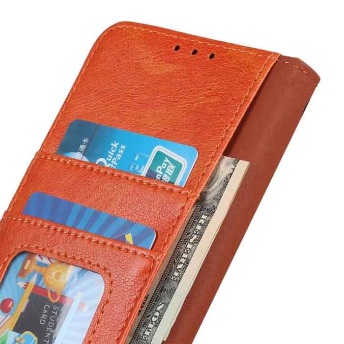 Bild 6, iPhone 15 Pro Fodral Läder Nappa Textur Orange