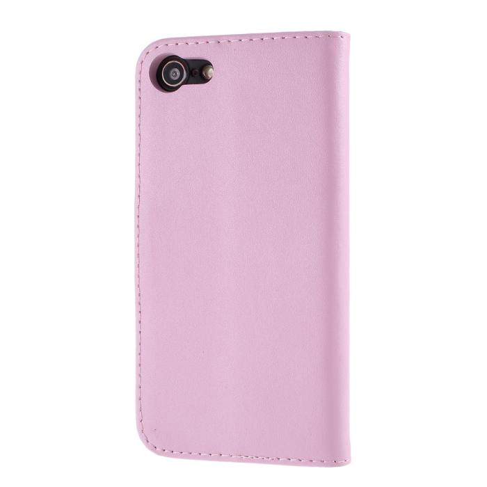 Bild 4, iPhone 7/8/SE (2020/2022) - Äkta Läder Plånboksfodral - Ljus Rosa