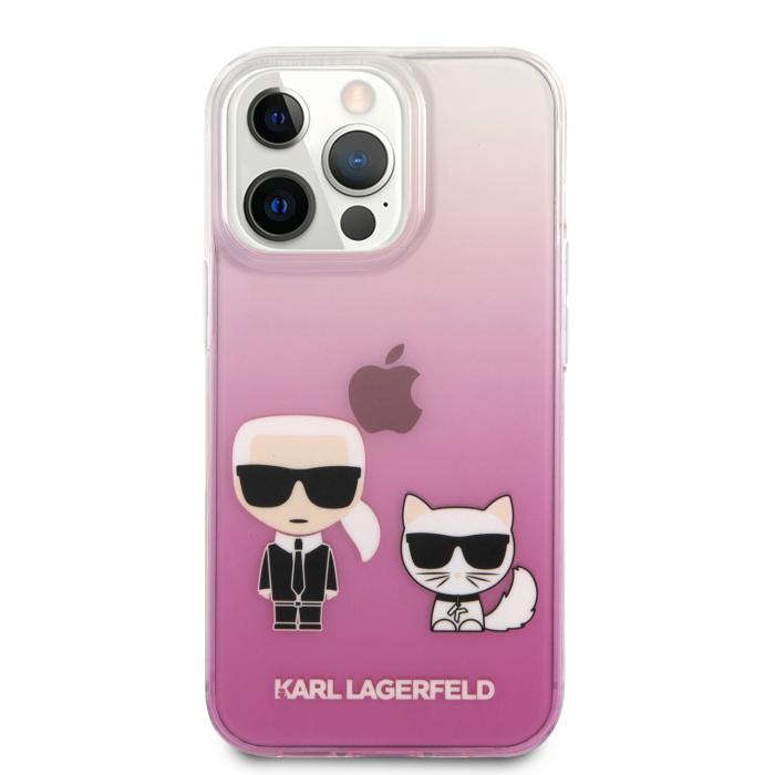 Bild 2, Karl Lagerfeld iPhone 13 Pro Skal Hybrid Karl & Choupette Rosa