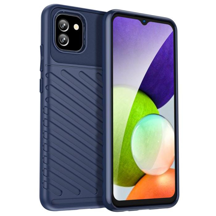Bild 1, Samsung Galaxy A03 Skal Twill Textur Blå