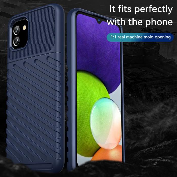 Bild 2, Samsung Galaxy A03 Skal Twill Textur Blå