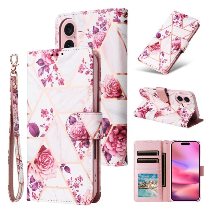 Bild 6, iPhone 16 Fodral Tryck Med Marmor Rosa