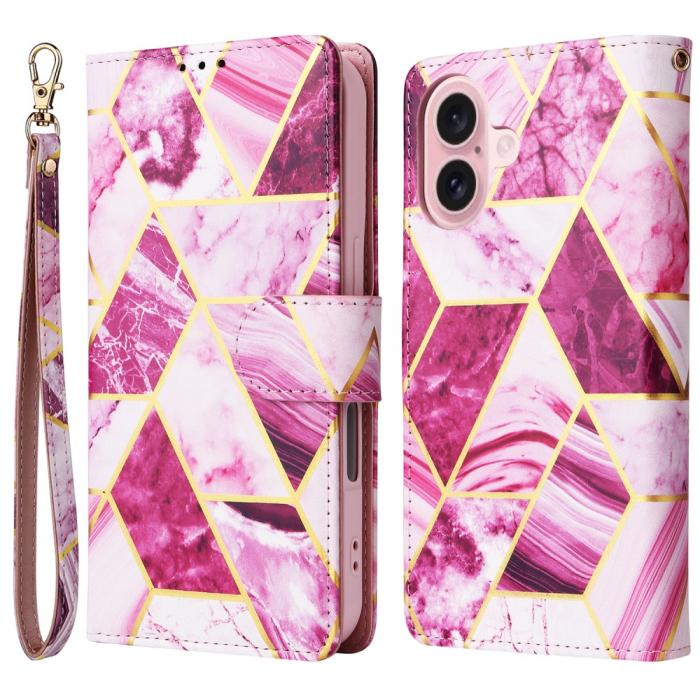 Bild 1, iPhone 16 Fodral Tryck Med Marmor Rosa