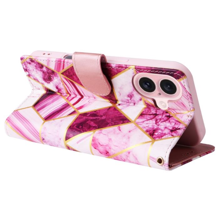 Bild 4, iPhone 16 Fodral Tryck Med Marmor Rosa