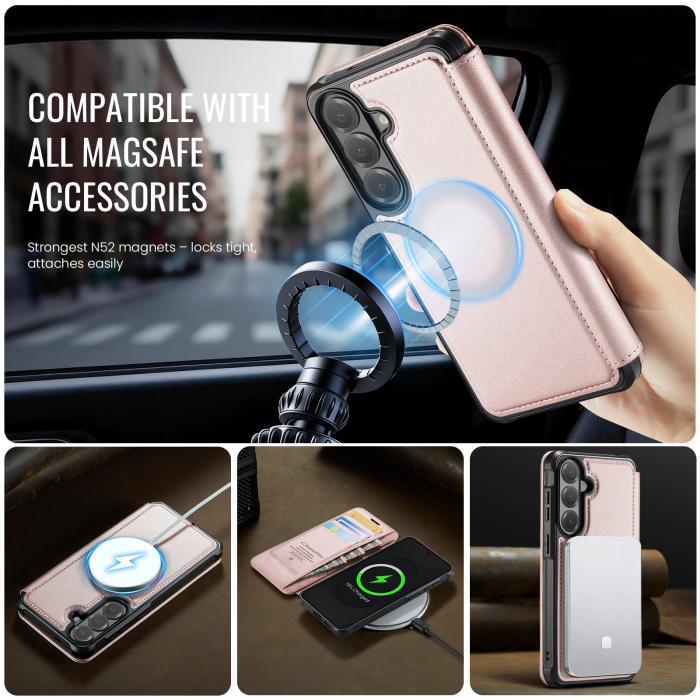 Bild 2, CASEME Samsung Galaxy S26 Skal RFID Plånbok Roséguld