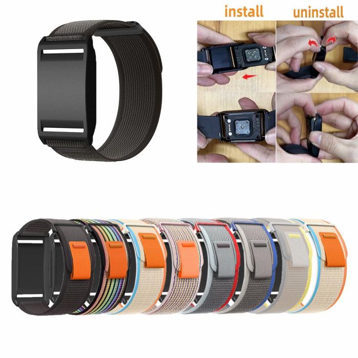 Bild 3, Polar Loop Klockarmband Nylon Grå / Orange