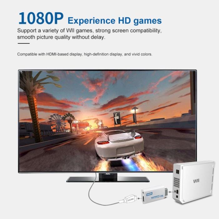Bild 5, Wii till HDMI Adapter 1080p För Nintendo Wii Vit