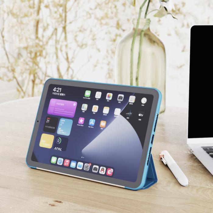 Bild 2, iPad Mini 2024/2021 Fodral Slim Tri-Fold Ljus Blå