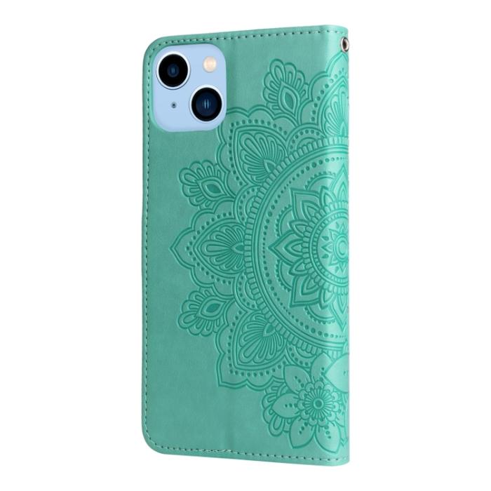 Bild 3, iPhone 14 Plus Fodral Mandala Flower Grön