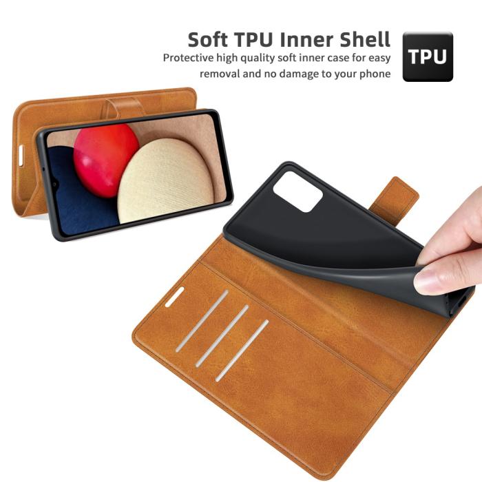 Bild 6, Samsung Galaxy A03s Fodral Läder Ljus Brun