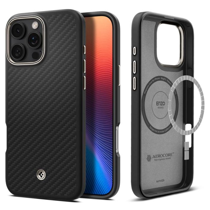 Bild 1, Spigen iPhone 16 Pro Max Skal Enzo Aramid MagSafe Svart