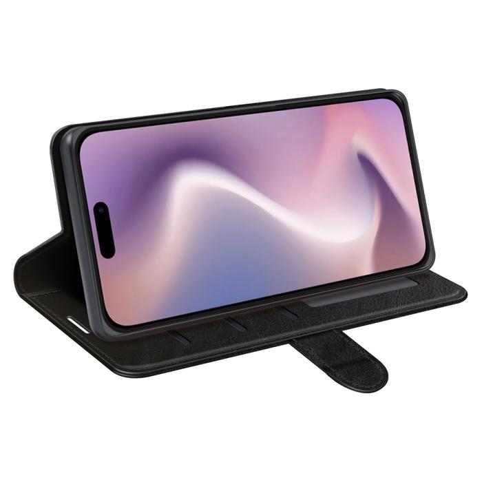 Bild 3, iPhone 16 Pro Fodral Crazy Horse Svart