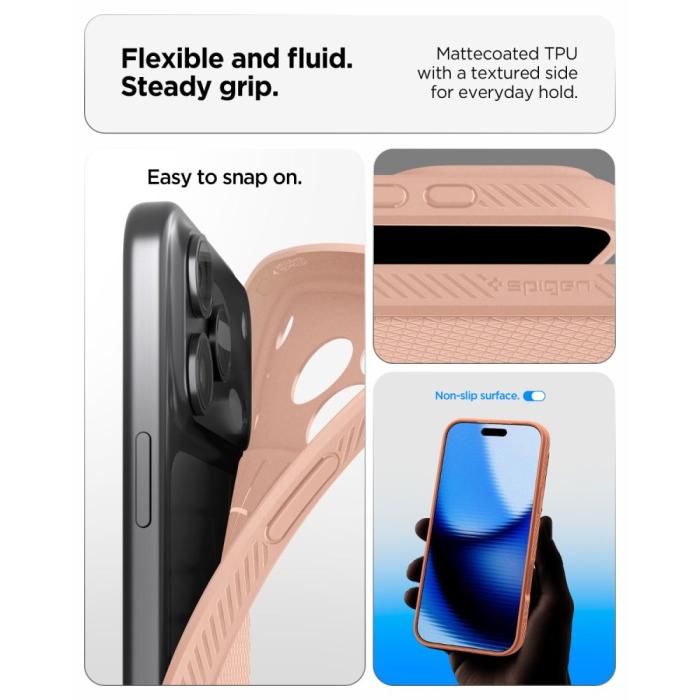 Bild 6, Spigen iPhone 18 Pro Max / 17 Pro Max Skal Liquid Air Rose Titanium