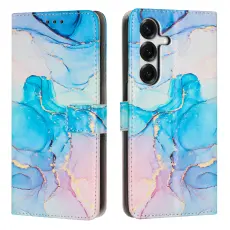 Samsung Galaxy S26 Plus Fodral L&auml;der Marmor Rosa / Gr&ouml;n