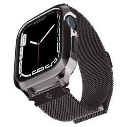 Spigen Apple Watch 44/45 mm Skal/Armband Metal Fit 'Pro' Grafit