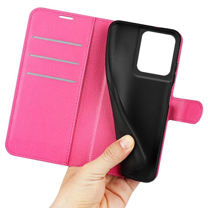 Bild 4, Motorola Edge 50 Pro 5G Litchi Läder Fodral Rosa