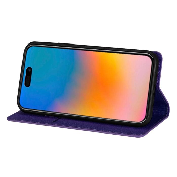Bild 2, iPhone 15 Plus Fodral Flip Glitter Lila