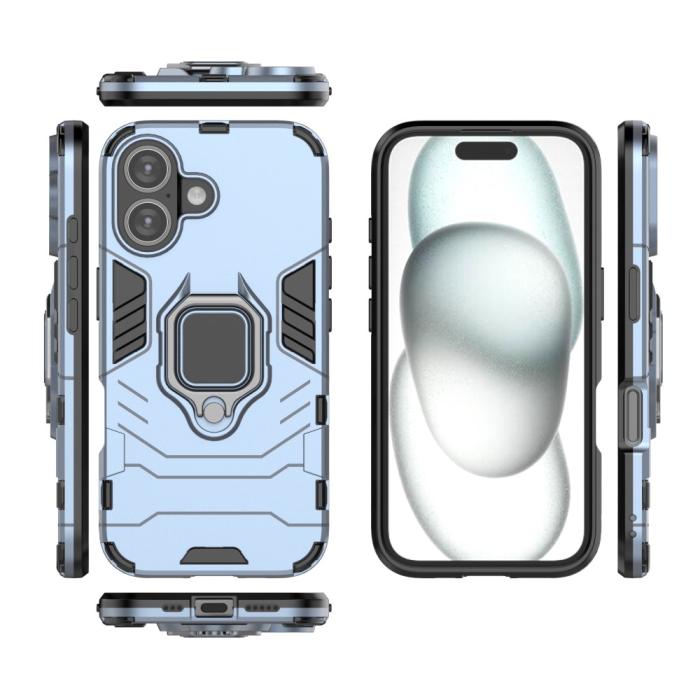 Bild 5, iPhone 16 Skal Hybrid Ring Armor Blå