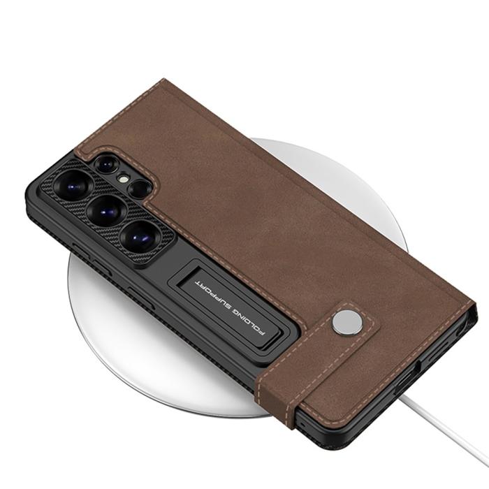 Bild 5, GKK Samsung Galaxy S26 Ultra Fodral Kickstand Läder Brun