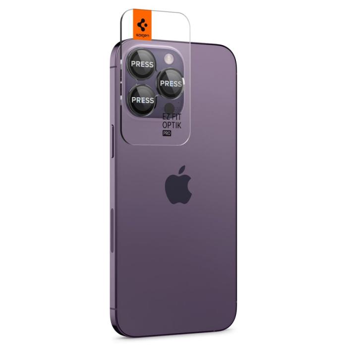 Bild 2, Spigen iPhone 14 Pro/Pro Max/15 Pro/Pro Max 2-PACK Optik.tR 