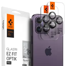 Spigen iPhone 14 Pro/Pro Max/15 Pro/Pro Max 2-PACK Optik.tR "Ez Fit" Linsskydd